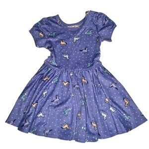 Dot Dot Smile Toddler Girl Dress Size 12-24 Months, Purple Unicorn Cap Sleeves